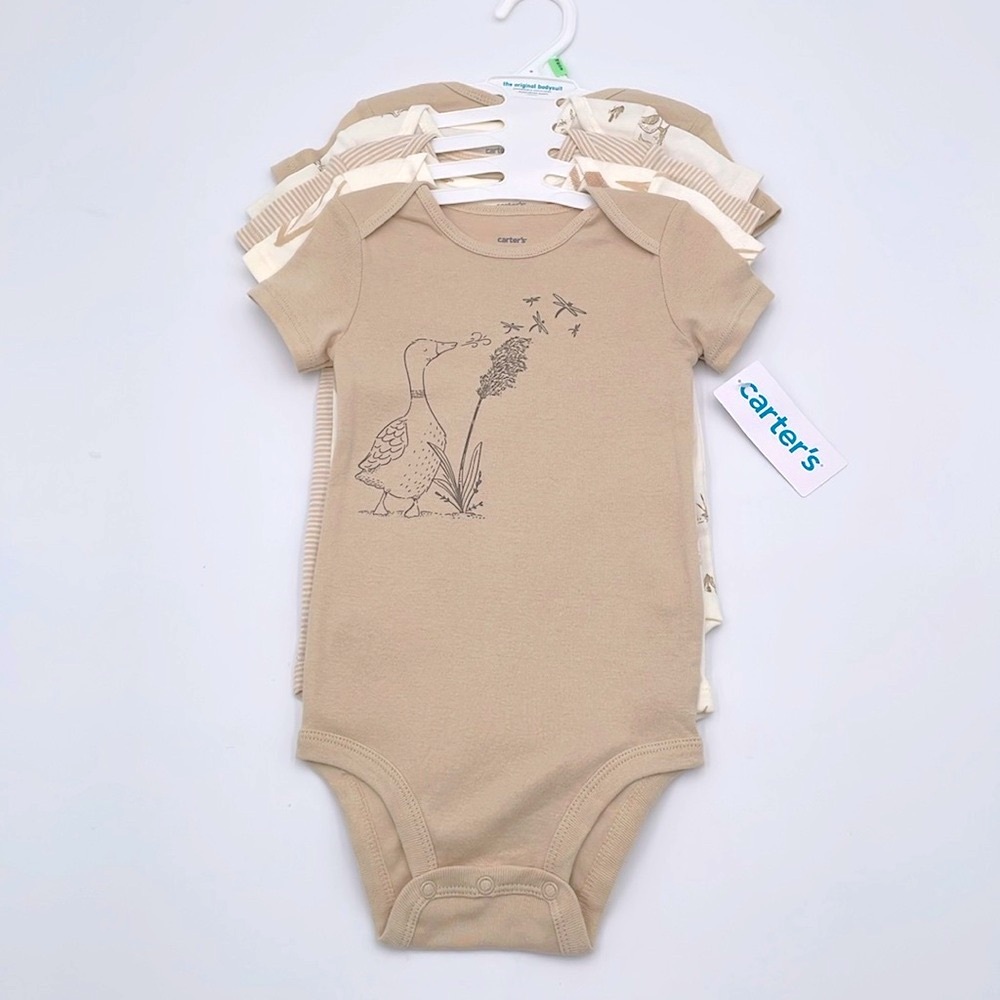 Carter’s 5 Piece Baby Infant Onesies Duck‎ Pond Theme Outfits